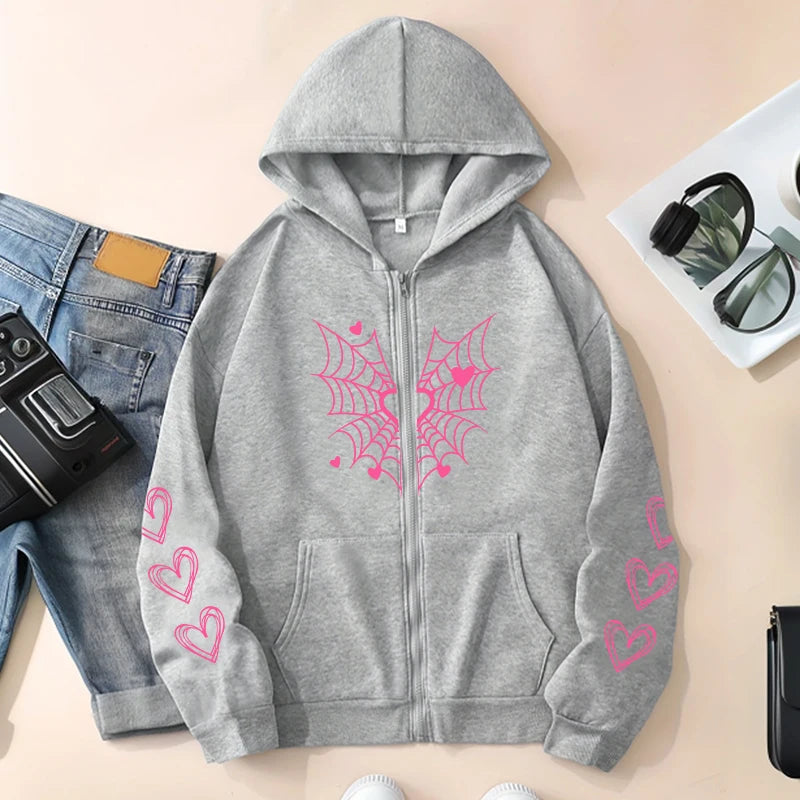 Women's Spider Web Heart Hoodie