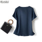 Women's Satin Short-Sleeve Blouse