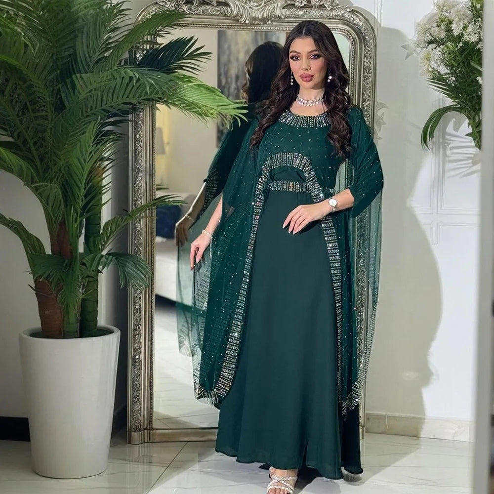 Embroidered diamanté Falah abaya