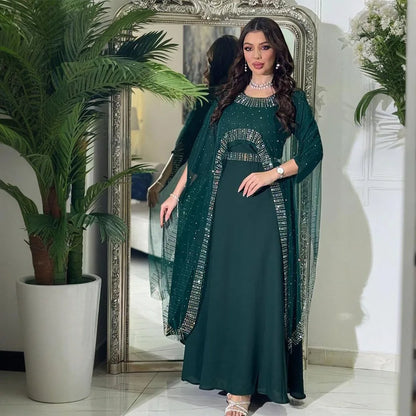 Embroidered diamanté Falah abaya