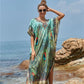 Women's Peacock Print Beach Kaftan