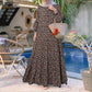 Women's Floral Printed Maxi Abaya Dress