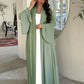 Ruffle Sleeve Open Abaya Kimono