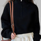 Women's Loose Half-Zip Turtleneck Sweater
