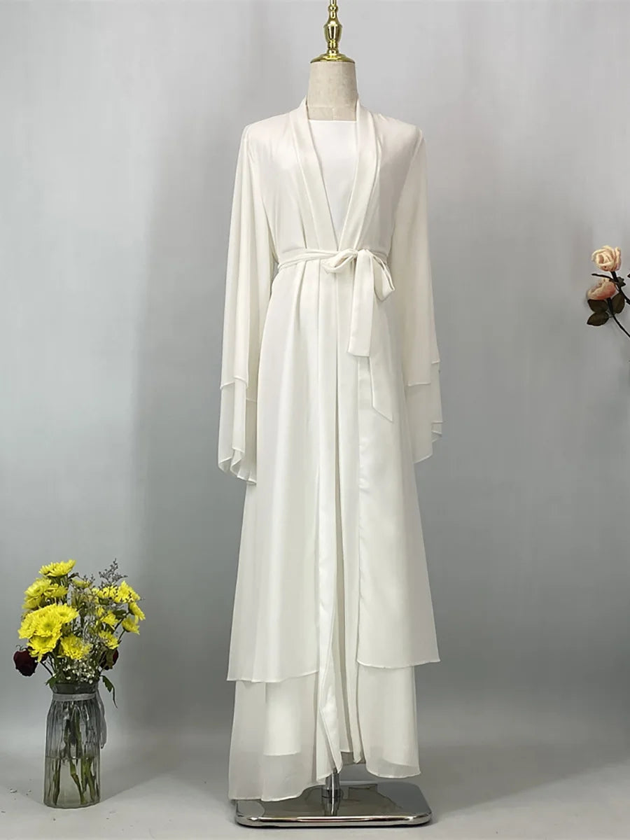 Chiffon Open Abaya Kaftan for Women