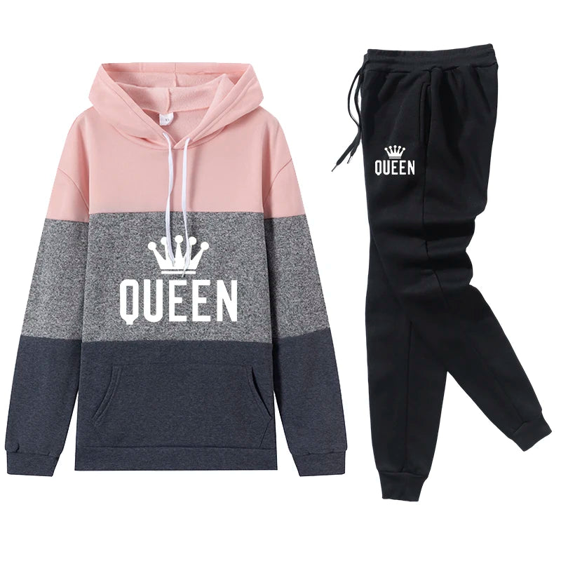 Women's Queen Print Hoodie & Sweatpants Set