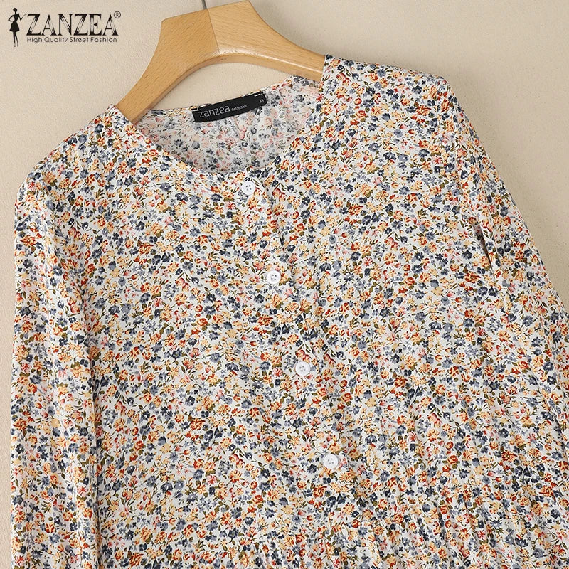 Women's Floral Printed Maxi Abaya Dress