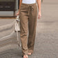 Women's Plus-Size Bow Cotton-Linen Pants