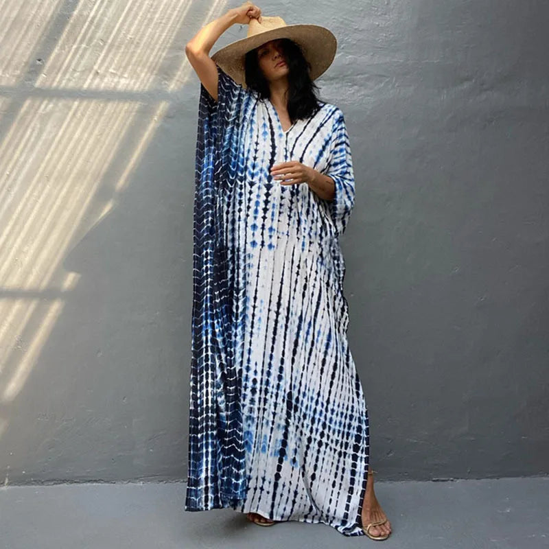 Plus-Size Women's Beach Kaftan Cover-Up