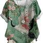 Women's Floral Cotton-Linen Tunic