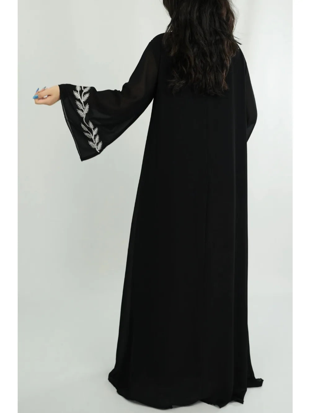 Women's Embroidered Abaya Dress with Scarf