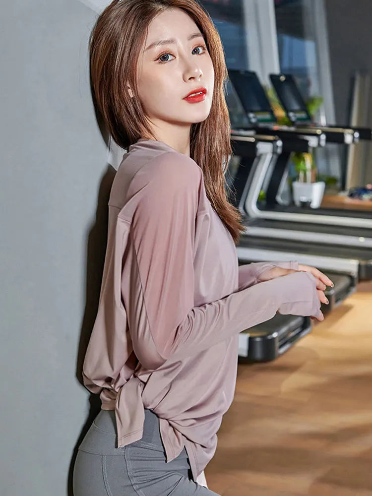 Women's Loose Long-Sleeve Yoga Top