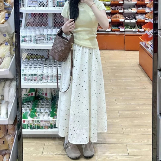 Women's High-Waist A-Line Midi Skirt