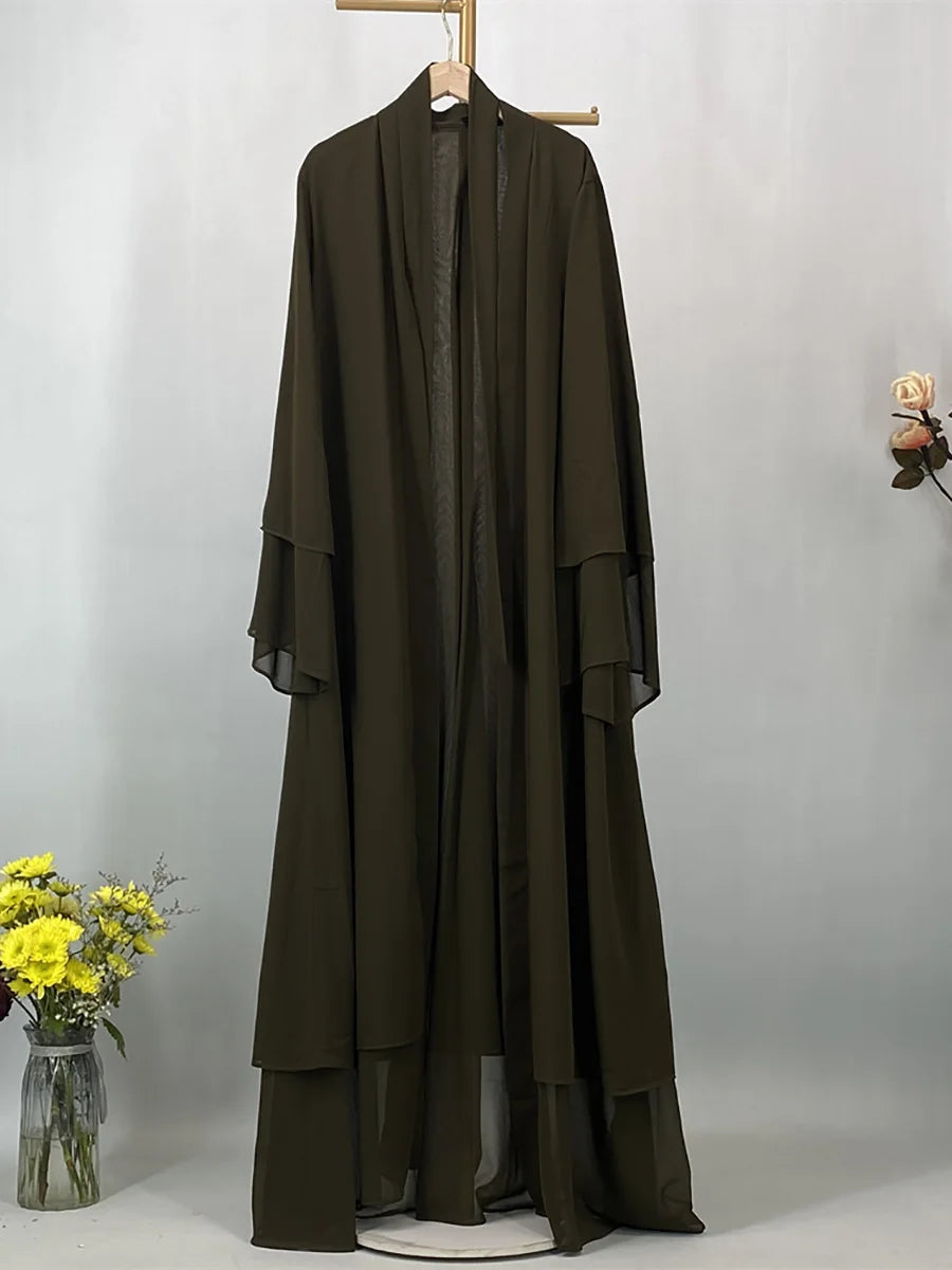 Chiffon Open Abaya Kaftan for Women