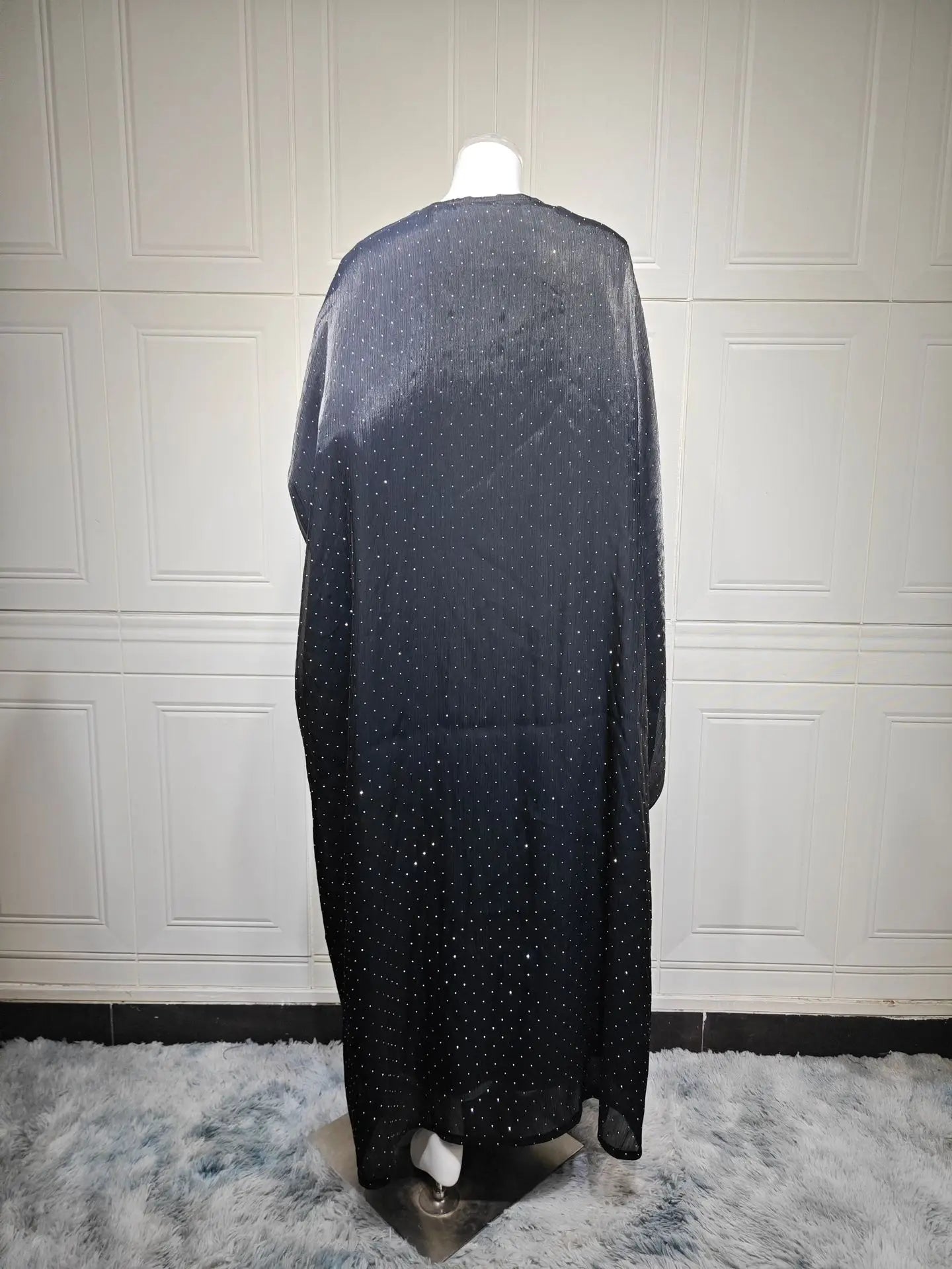 Dubai Diamonds Open-Front Abaya Kaftan