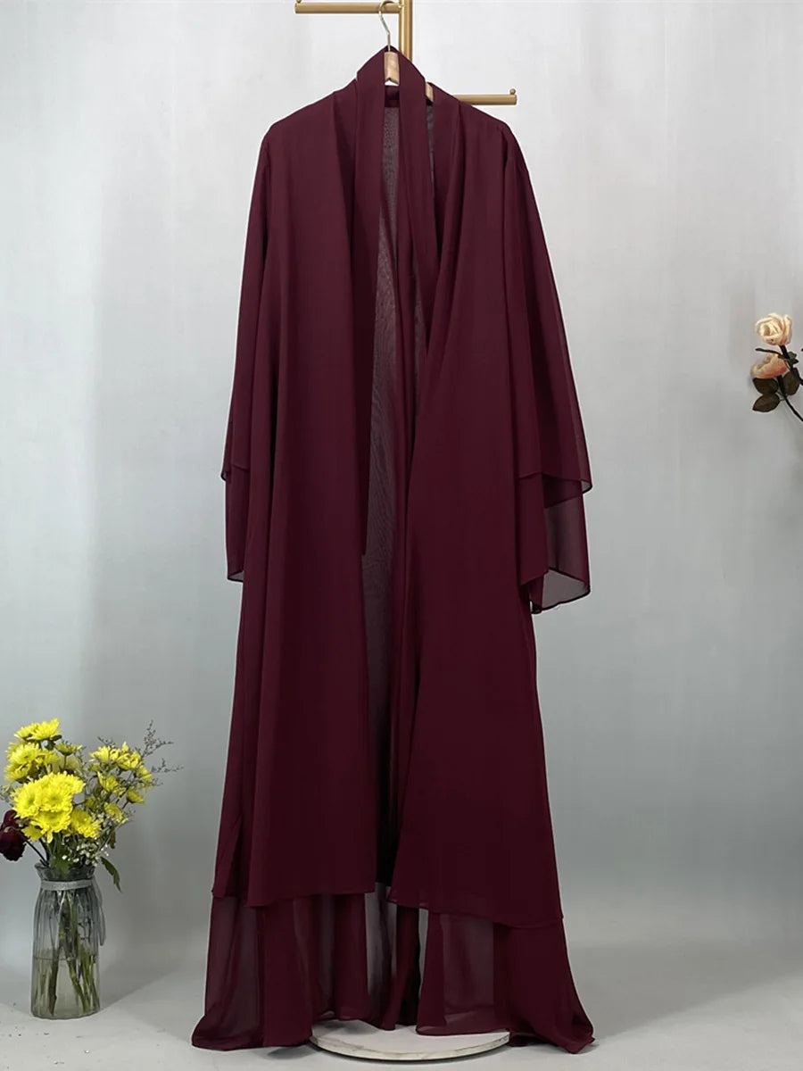 Chiffon Open Abaya Kaftan for Women