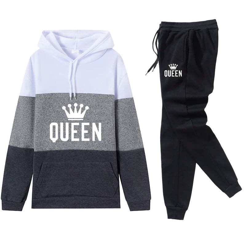 Women's Queen Print Hoodie & Sweatpants Set