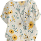 Women's Floral Cotton-Linen Tunic