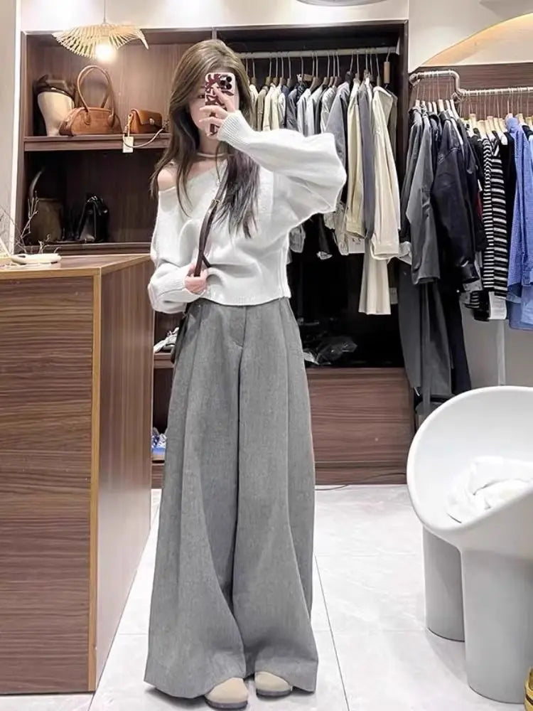 Women's High-Waist Wide-Leg Casual Pants