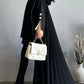 Contrast Trim Open-Front Abaya Cardigan