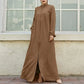 Women's Zipper Front Abaya Kaftan Dress
