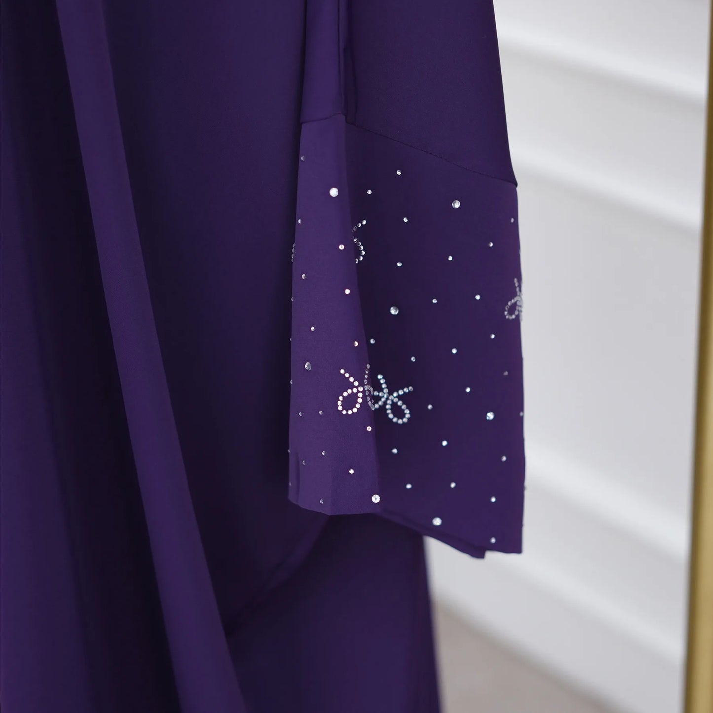 Women's Embroidered Open Front Abaya Jacket