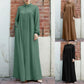 Women's Zipper Front Abaya Kaftan Dress