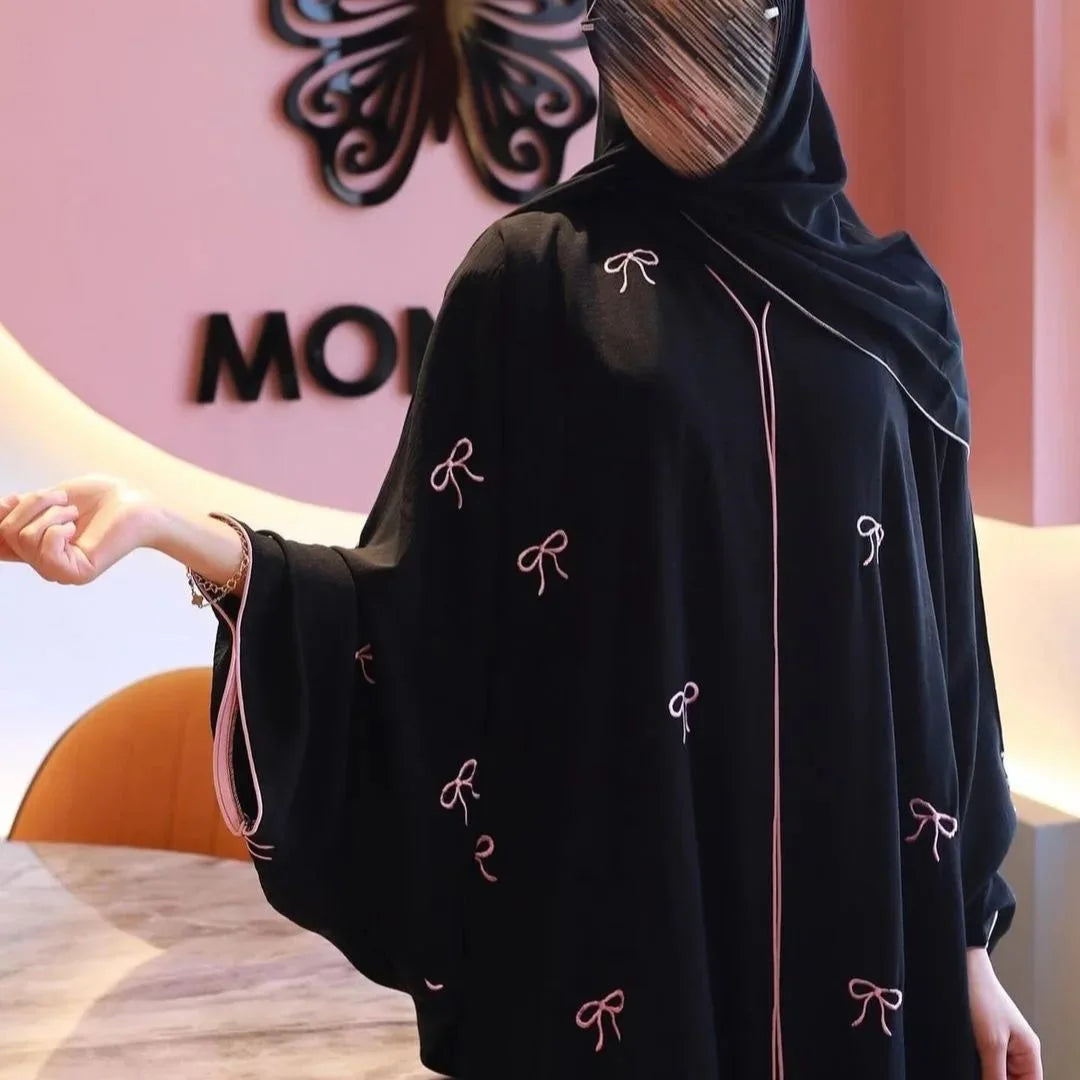 Women's Front-Open Embroidered Abaya Kaftan