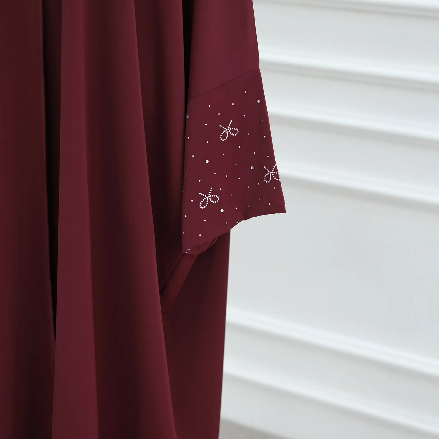 Women's Embroidered Open Front Abaya Jacket