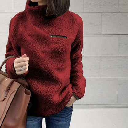 Women's Solid Turtleneck Pullover Sweater
