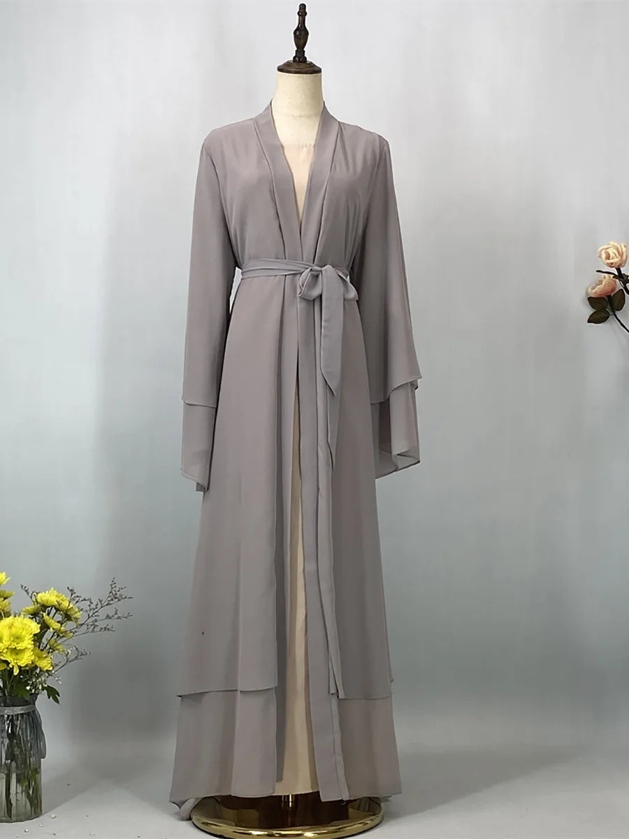 Chiffon Open Abaya Kaftan for Women