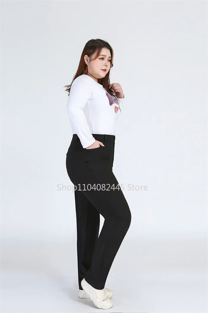 Women's Plus-Size Stretch Black Pants