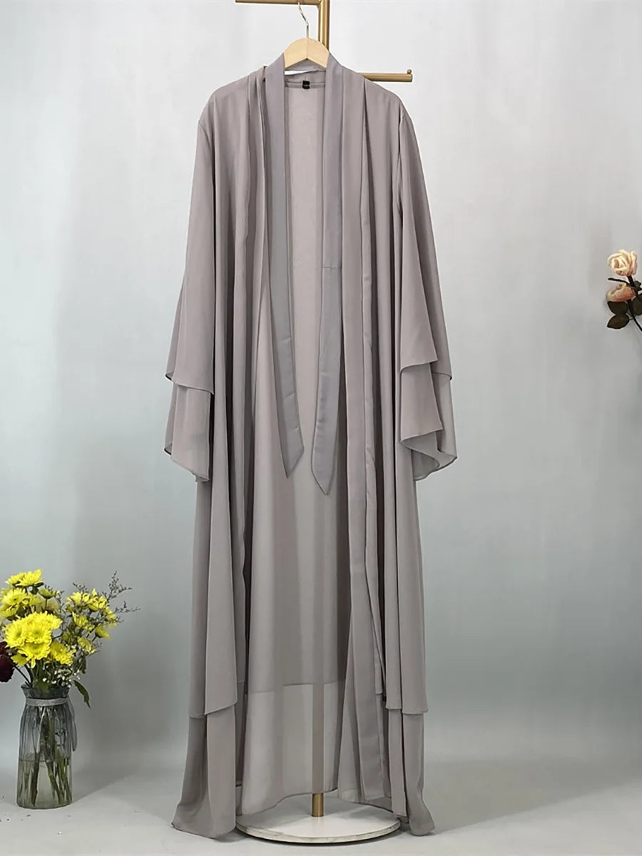 Chiffon Open Abaya Kaftan for Women