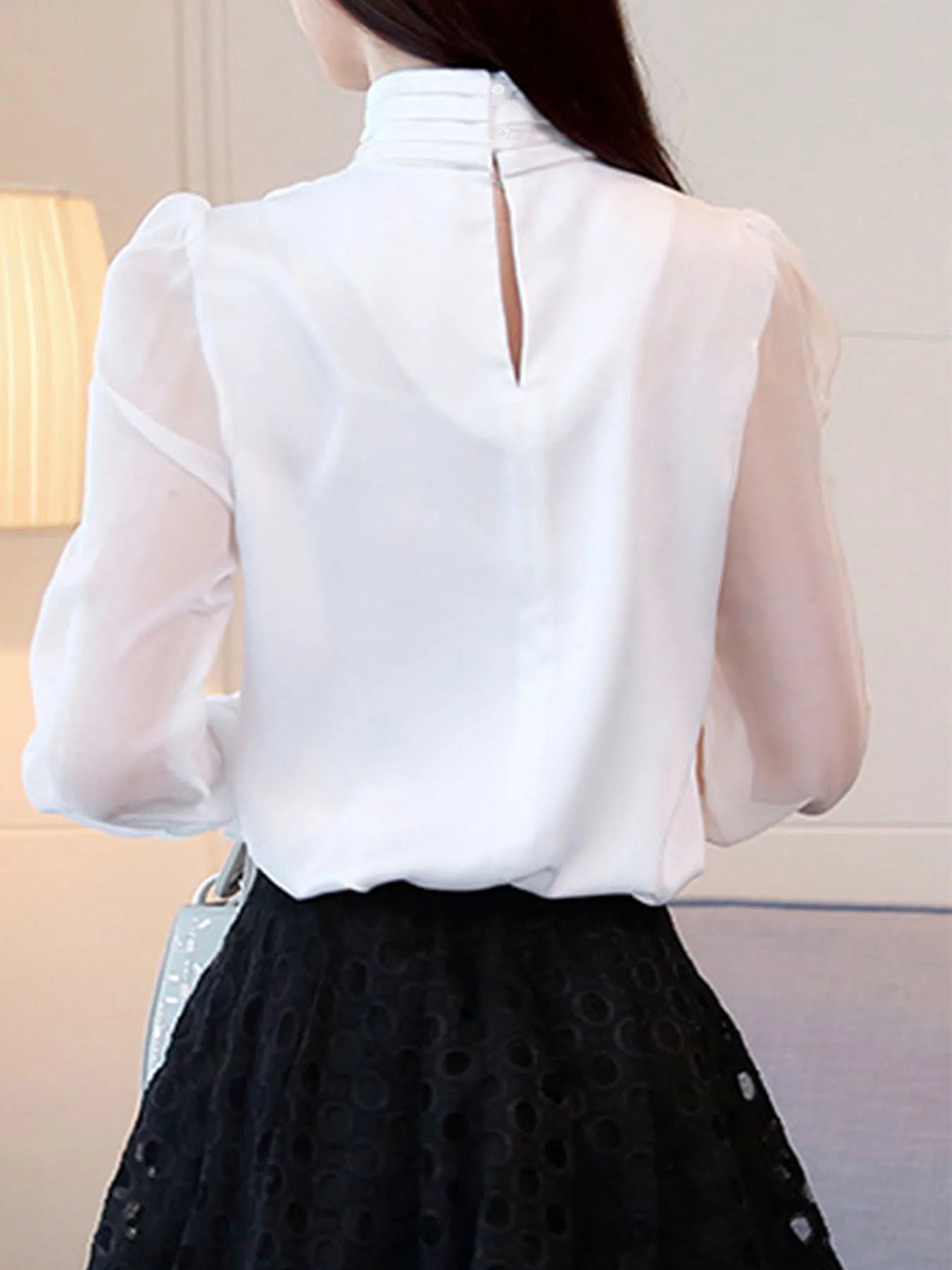 Women's Turtleneck Chiffon Blouse