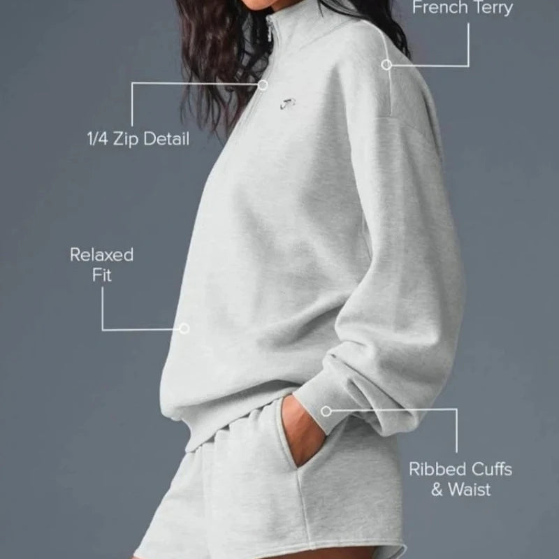 Women's Gray Zip-Up Hoodie