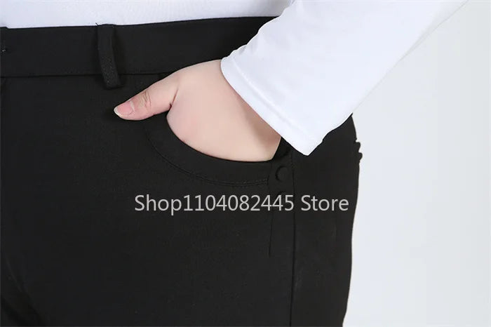 Women's Plus-Size Stretch Black Pants