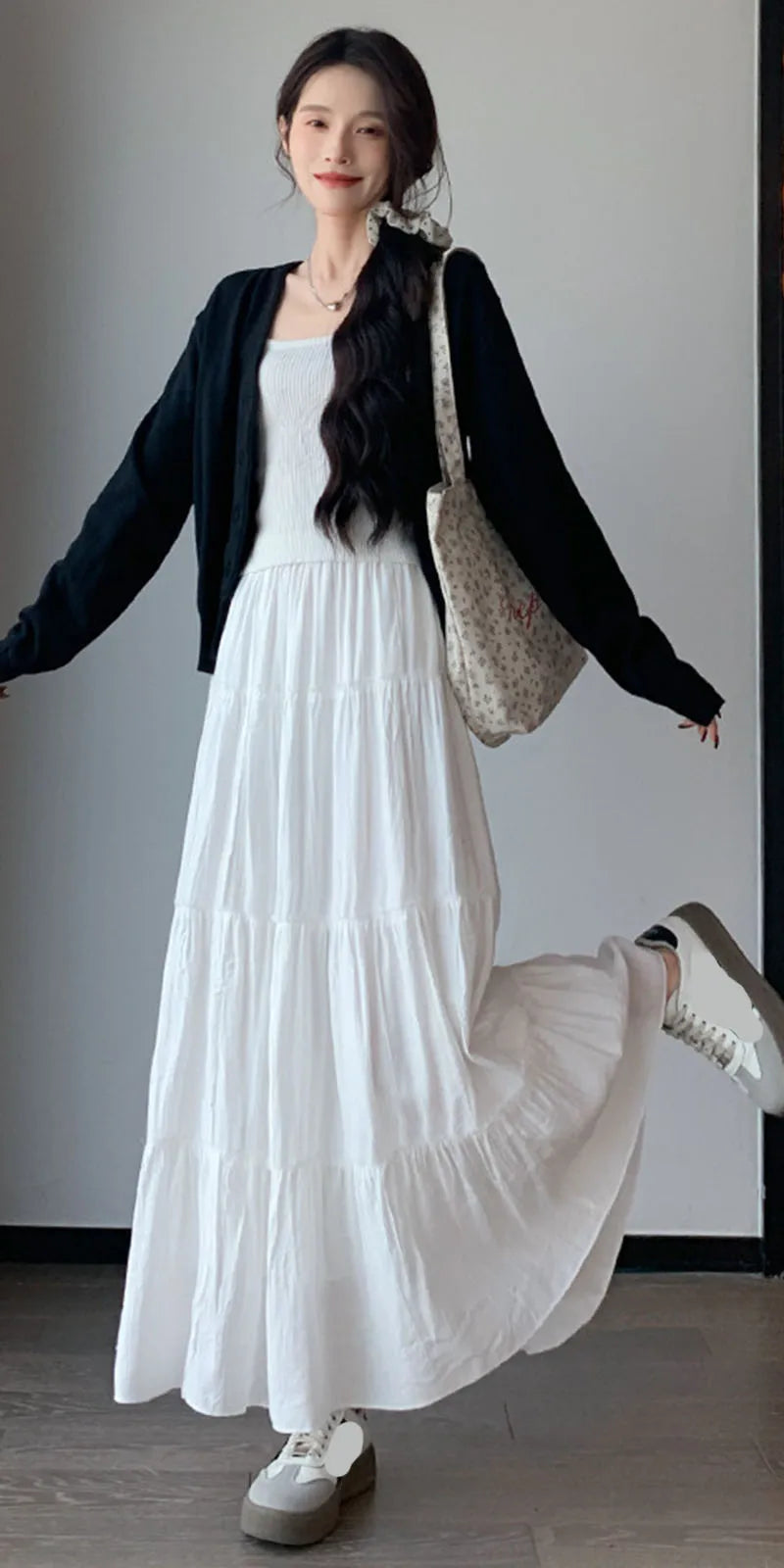 Women's High-Waist Patchwork A-Line Skirt