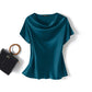 Women's Satin Short-Sleeve Blouse