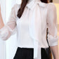 Women's Turtleneck Chiffon Blouse