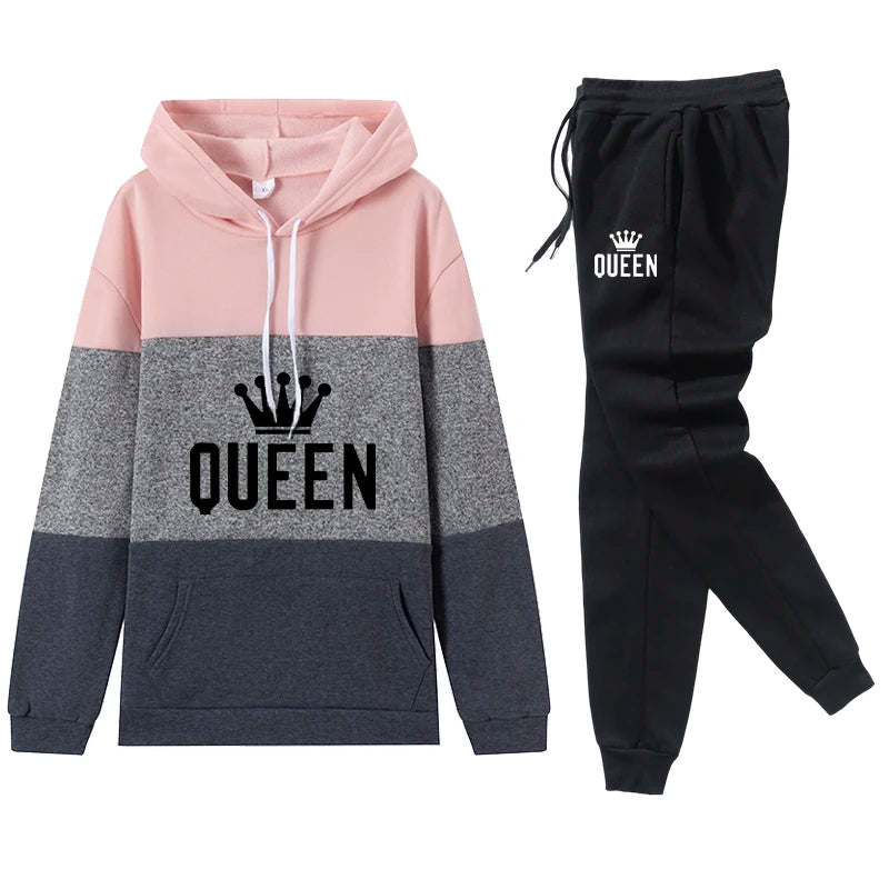 Women's Queen Print Hoodie & Sweatpants Set