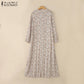 Women's Floral Printed Maxi Abaya Dress