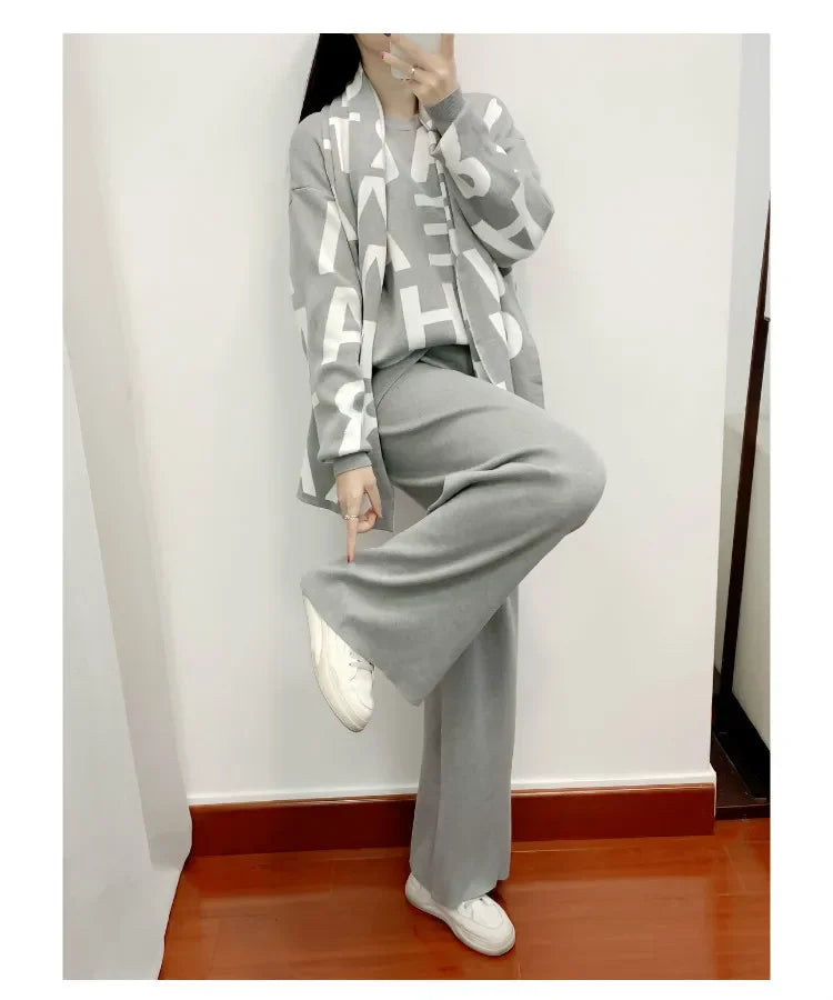 Women's 3-Piece Knit Tracksuit Set