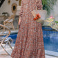 Women's Floral Printed Maxi Abaya Dress
