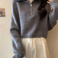 Women's Loose Half-Zip Turtleneck Sweater