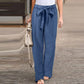 Women's Plus-Size Bow Cotton-Linen Pants