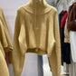 Women's Loose Half-Zip Turtleneck Sweater