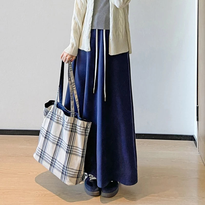 Women's High-Waist Pleated A-Line Skirt