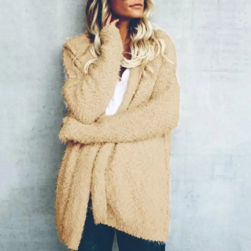 Women's Long Sleeve Hooded Cardigan Coat
