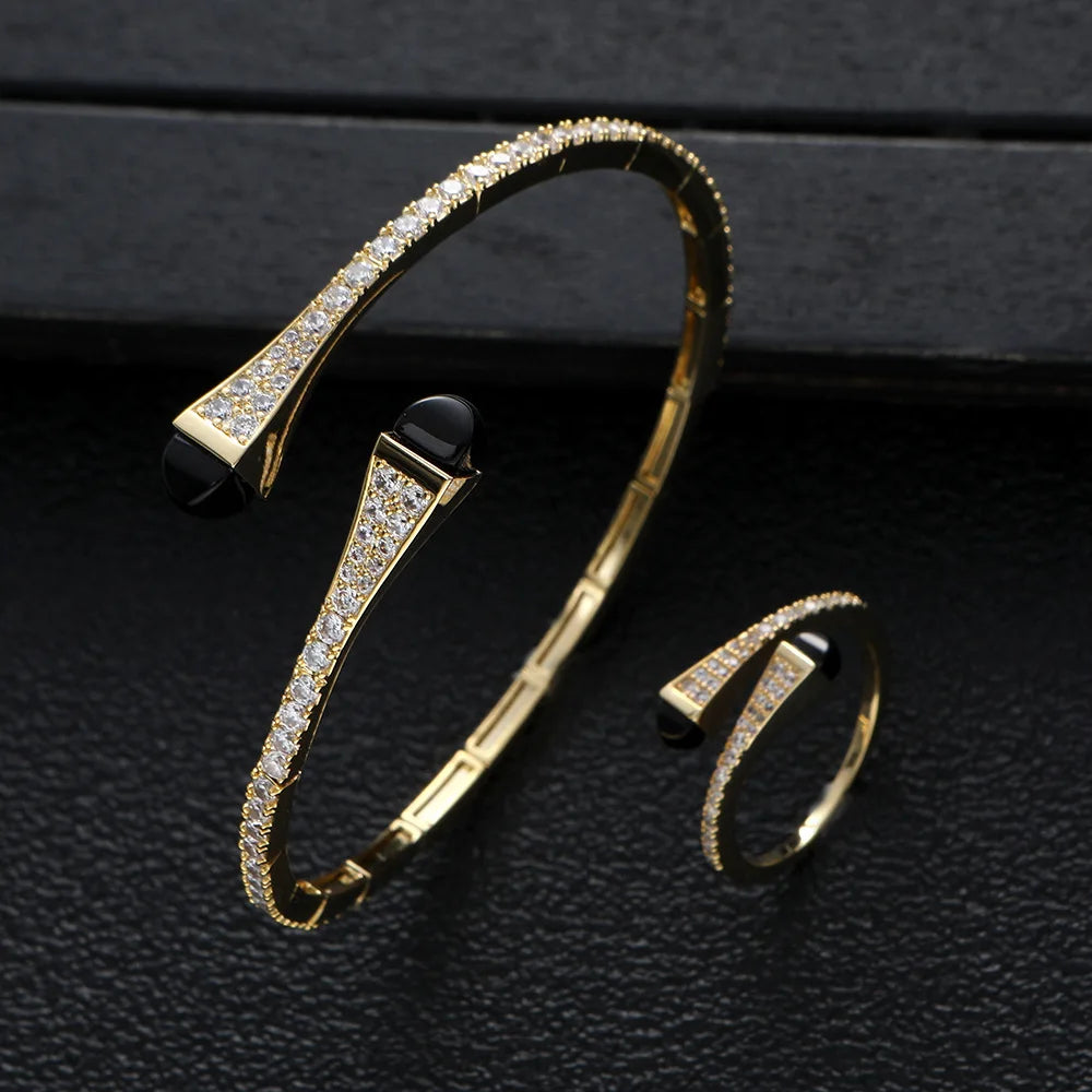 Gold Resin Bracelet & Ring Set