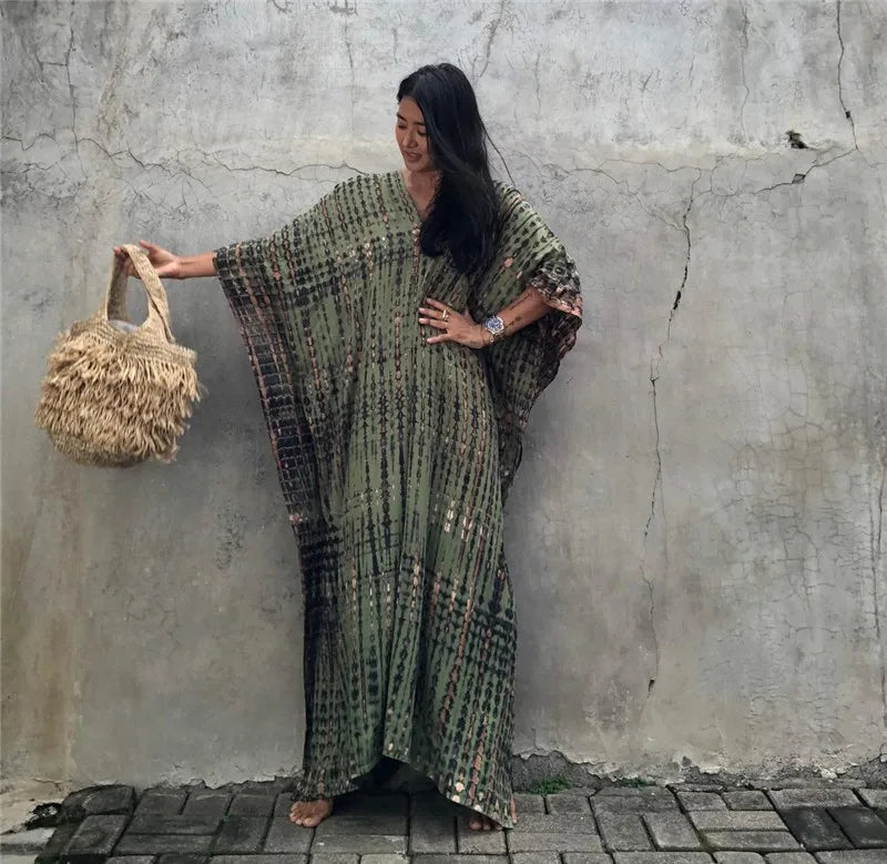 Plus-Size Women's Beach Kaftan Cover-Up